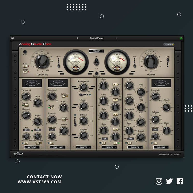 [音频效果插件]Nomad Factory Analog Studio Rack 1.0.4