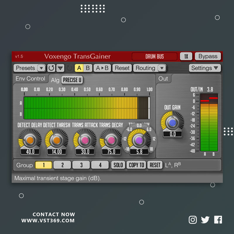 [瞬时电平处理插件]Voxengo TransGainer 1.9.0