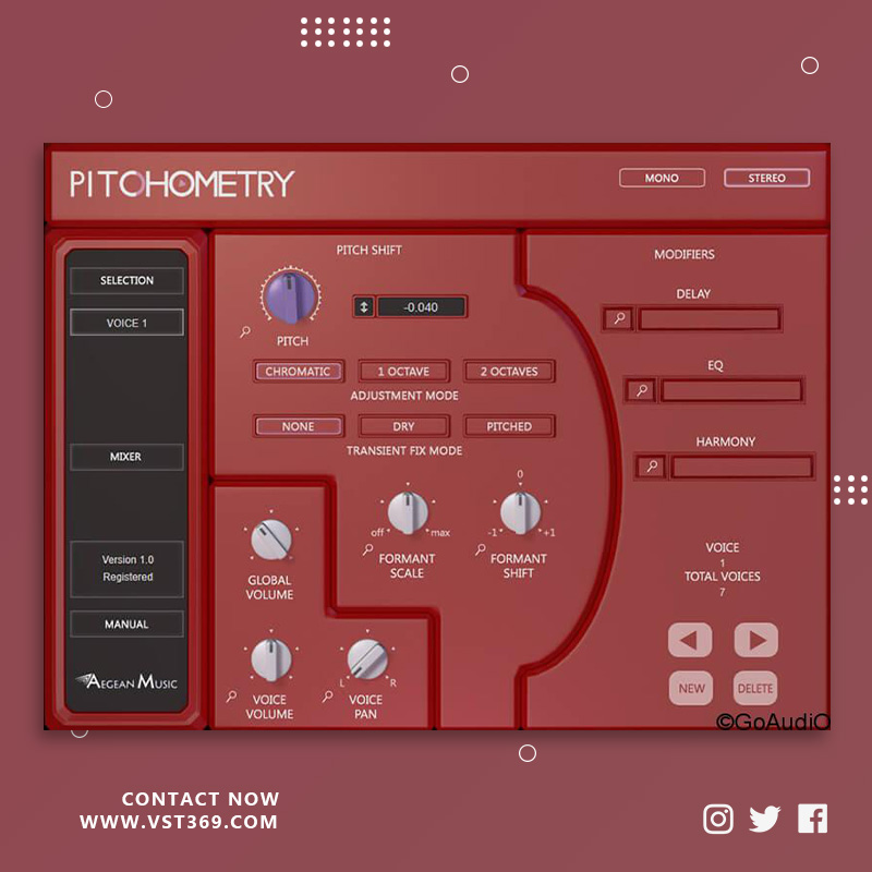 [复音音高变调插件]Aegean Music Pitchometry 1.1.0