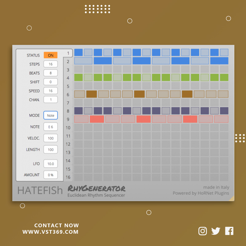 [欧几里得步进音序器]HoRNet Hatefish Rhy Generator 1.1.0