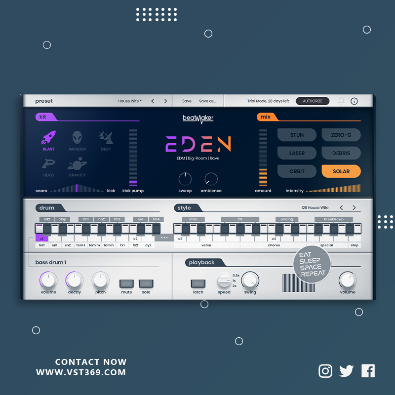 [舞曲电子鼓]UJAM Beatmaker EDEN 2.1.0