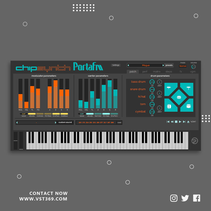 [FM合成器插件] Plogue Chipsynth PortaFM 1.07