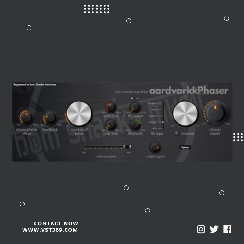 [经典移相效果器插件] Bom Shanka Machines aardvarkkPhaser  1.0.7