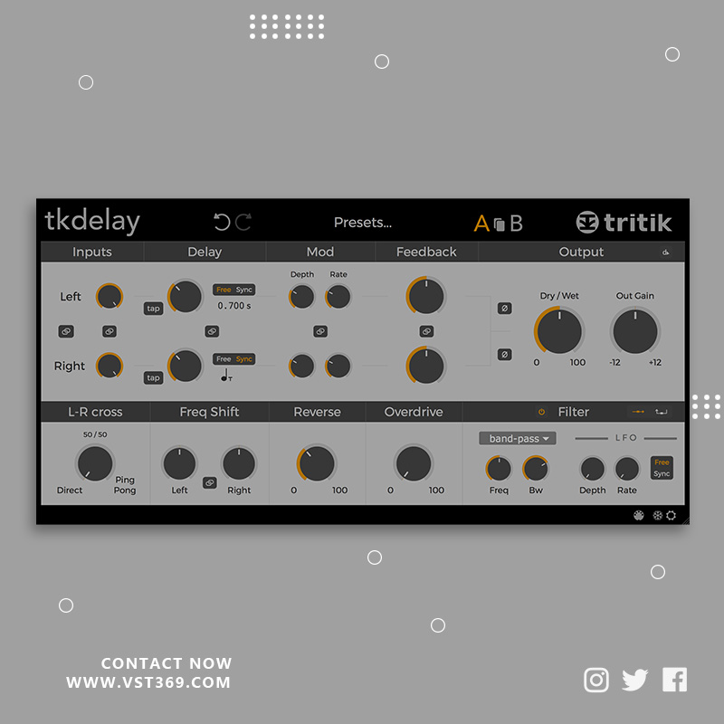 [多功能延迟插件] Tritik tkDelay 1.4.3