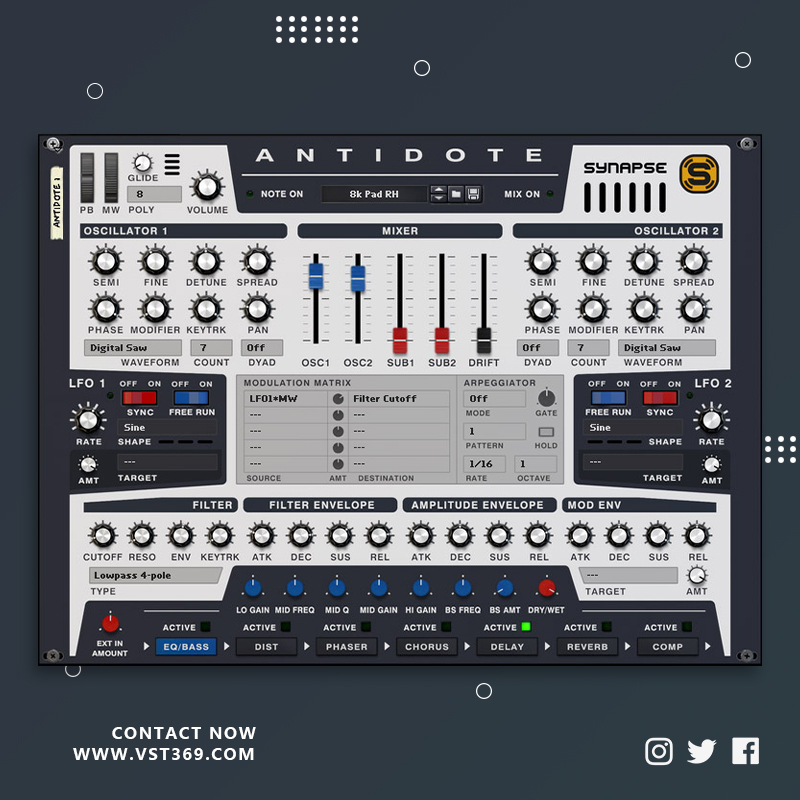 [模拟软件合成器] Synapse Audio Antidote 1.2.8