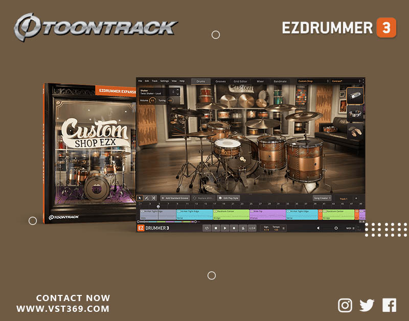 【EZ鼓音源】Custom Shop 手工制作的架子鼓