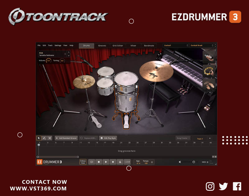 【EZ鼓音源】Cocktail 流行摇滚风格架子鼓