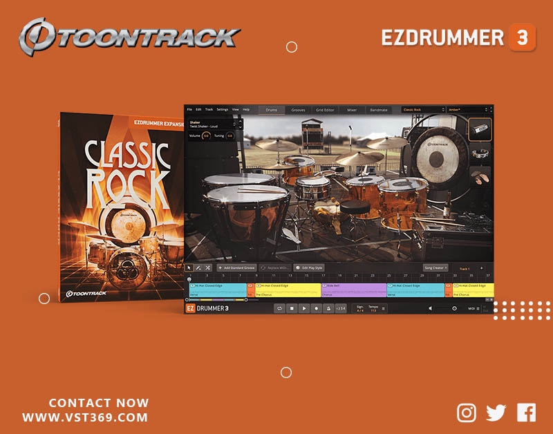 【EZ鼓音源】Classic Rock 大型混响经典摇滚架子鼓