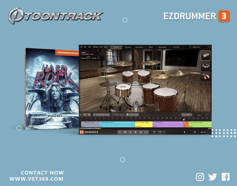 【EZ鼓音源】Hard Rock 复古摇滚风格架子鼓