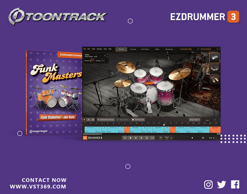 【EZ鼓音源】Funkmaster 放克音乐风格架子鼓