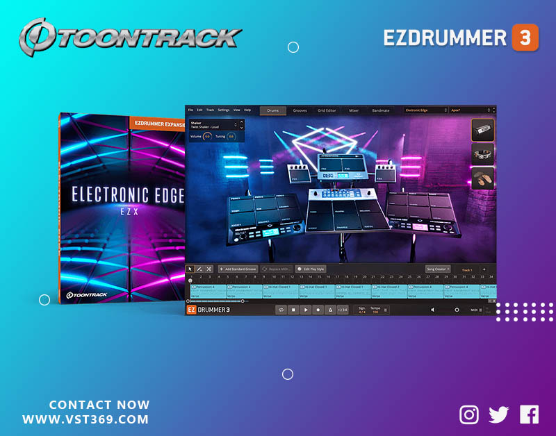 【EZ鼓音源】Electronic Edge 鼓机、原声打击乐器风格