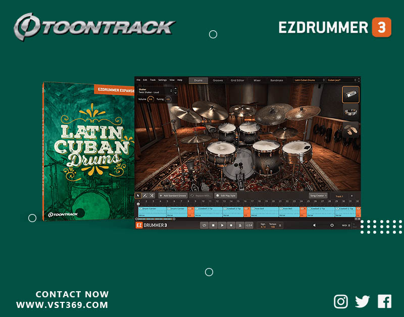 【EZ鼓音源】Latin Cuban Drums 拉丁风味架子鼓