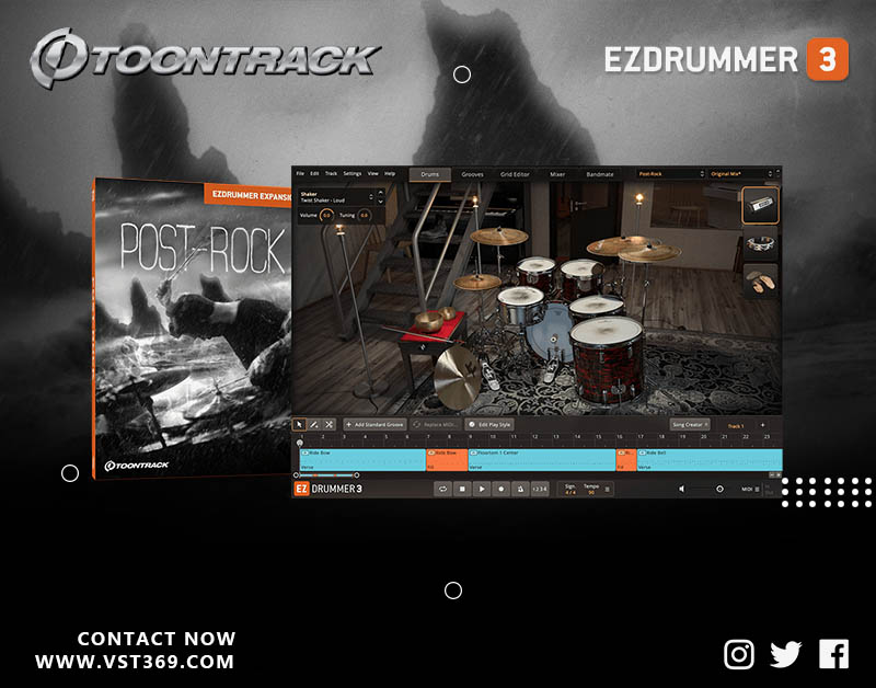 【EZ鼓音源】Post-Rock 现代摇滚风格架子鼓