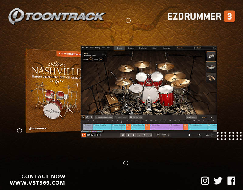 【EZ鼓音源】Nashville 乡村流行音乐架子鼓